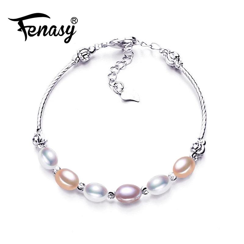 Pink Purple Pearl Bracelet Tube Bracelet Adjustable Bangle