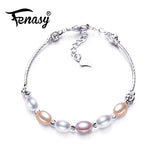 Pink Purple Pearl Bracelet Tube Bracelet Adjustable Bangle