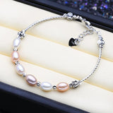 Pink Purple Pearl Bracelet Tube Bracelet Adjustable Bangle