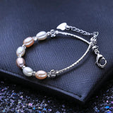 Pink Purple Pearl Bracelet Tube Bracelet Adjustable Bangle