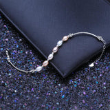 Pink Purple Pearl Bracelet Tube Bracelet Adjustable Bangle
