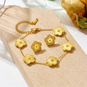 Stainless Steel Clover Jewelry Set for Women Gift