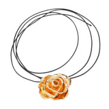 ZAA Vintage Metal Flower Pendant Necklace for Women