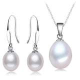 Freshwater Pearl Jewelry Set Silver 925 Earrings Pendant