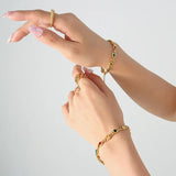 Colorful Zircon Necklace Bracelet Set Jewelry Accessories