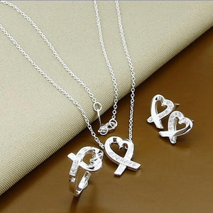 925 Silver Love's Heart Jewelry Set