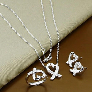 925 Silver Love's Heart Jewelry Set