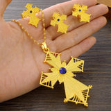 Ethiopian/Isreal Cross Jewelry Sets Pendant Necklaces Earrings Rings