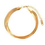 Stainless Steel 4mm Flat Snake Chain Choker Necklace Bracelet Set