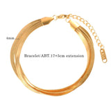 Stainless Steel 4mm Flat Snake Chain Choker Necklace Bracelet Set