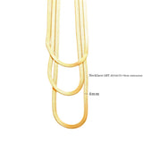 Stainless Steel 4mm Flat Snake Chain Choker Necklace Bracelet Set