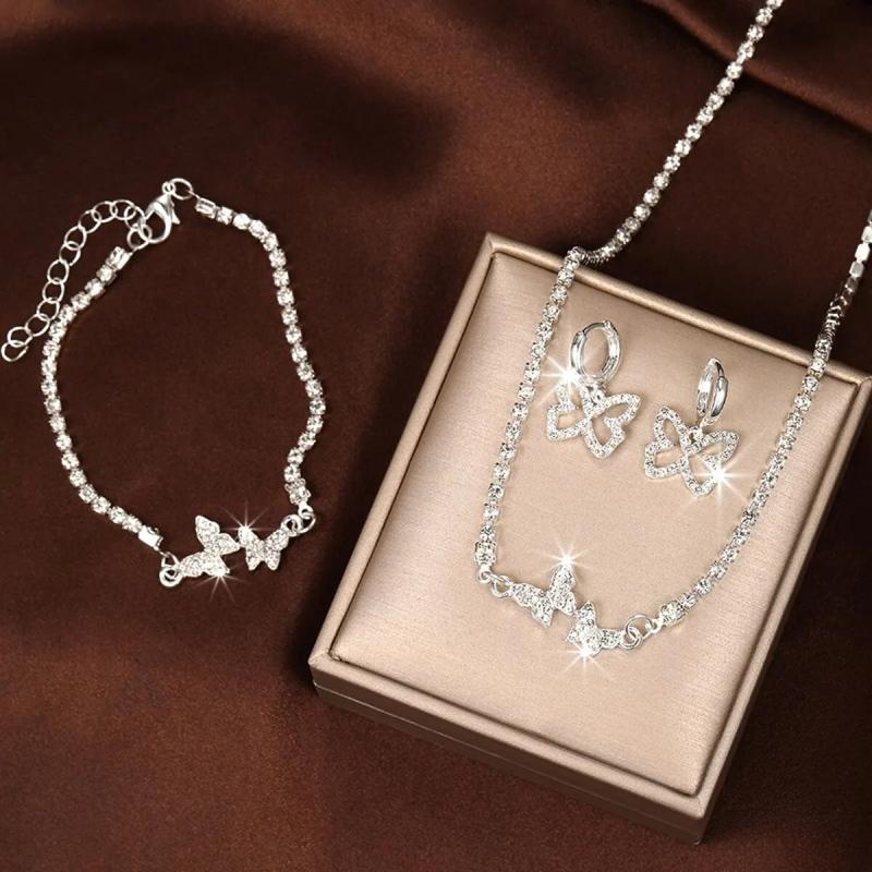 Butterfly Pendant Jewelry Sets Women Party Wedding Accessories