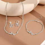Butterfly Pendant Jewelry Sets Women Party Wedding Accessories