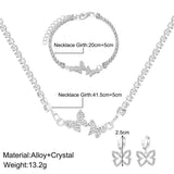 Butterfly Pendant Jewelry Sets Women Party Wedding Accessories