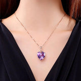 Rosegold Heart Purple Crystal Jewelry Set for Women
