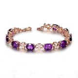 Rosegold Heart Purple Crystal Jewelry Set for Women