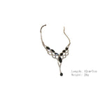 Geometric Rhinestone Necklace Earrings Jewelry Set