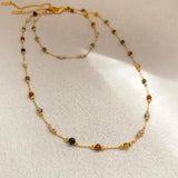 Colorful Glass Beads Necklace & Bracelet Set for Women