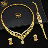 Dubai Jewelry Set Indian Bride Wedding Four Piece Set