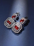 Zircon Women's Drop Earrings Silver Plated Cubic Zirconia