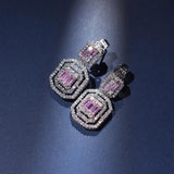 Zircon Women's Drop Earrings Silver Plated Cubic Zirconia
