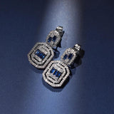 Zircon Women's Drop Earrings Silver Plated Cubic Zirconia