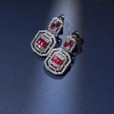 Zircon Women's Drop Earrings Silver Plated Cubic Zirconia