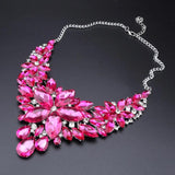 CYNTHIA Pink Flowers Bridal Wedding Party Jewelry Sets