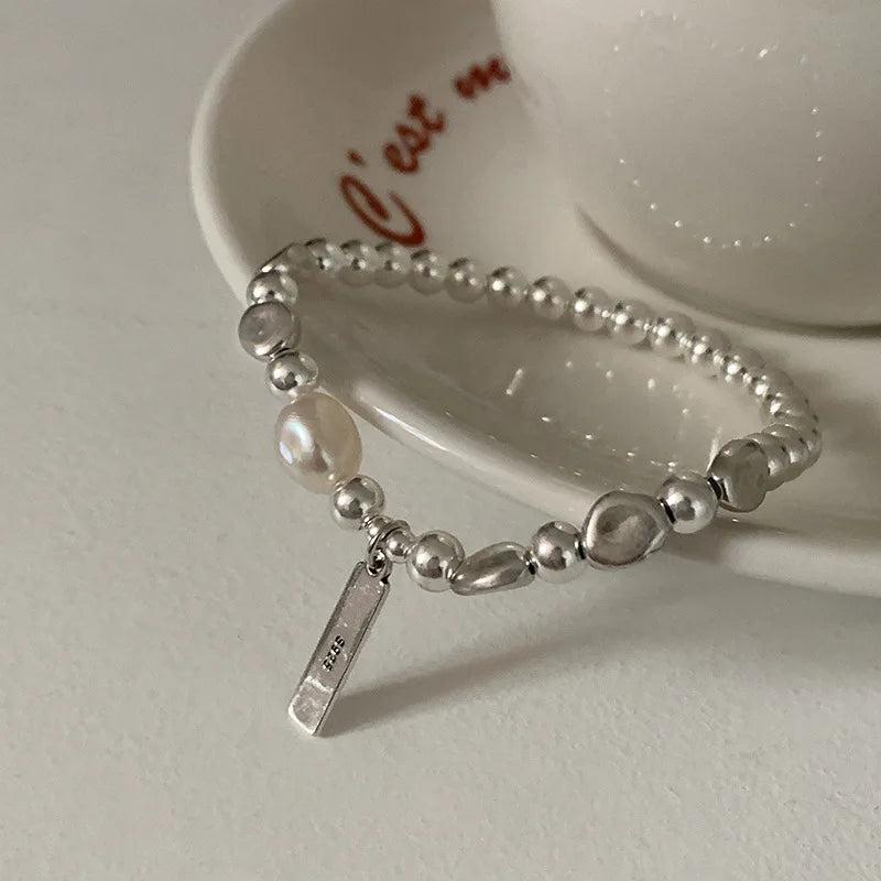 Argyria Irregularis Pearl 925 Sterling Silver Ladies Bracelet