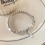 Argyria Irregularis Pearl 925 Sterling Silver Ladies Bracelet