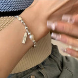 Argyria Irregularis Pearl 925 Sterling Silver Ladies Bracelet