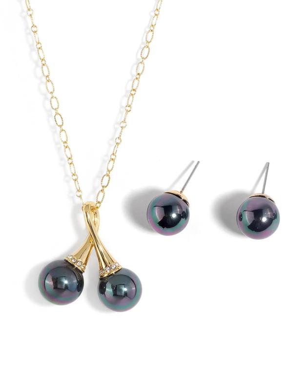 Hawaiian Tahitian Pearl Jewelry Set Polynesian Mother of Pearl Jewellery