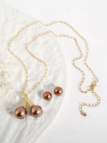 Hawaiian Tahitian Pearl Jewelry Set Polynesian Mother of Pearl Jewellery