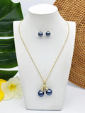 Hawaiian Tahitian Pearl Jewelry Set Polynesian Mother of Pearl Jewellery