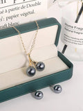 Hawaiian Tahitian Pearl Jewelry Set Polynesian Mother of Pearl Jewellery