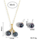 Hawaiian Tahitian Pearl Jewelry Set Polynesian Mother of Pearl Jewellery