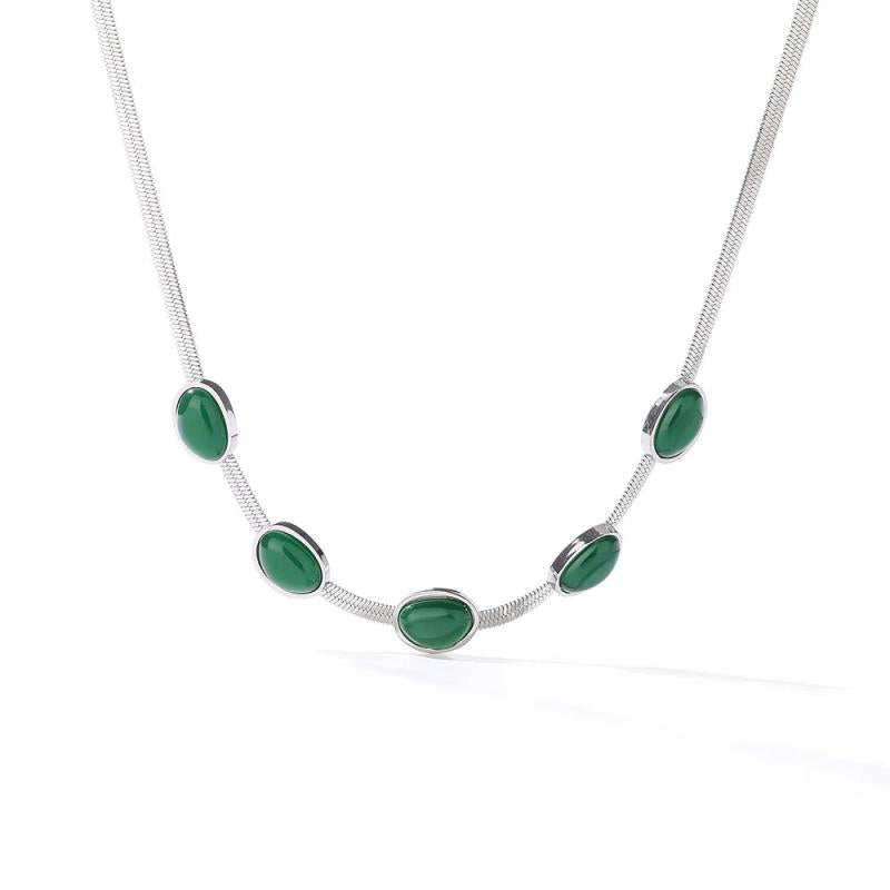 Bohemian Green Crystal Zircon Choker Necklace