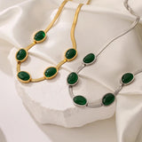 Bohemian Green Crystal Zircon Choker Necklace
