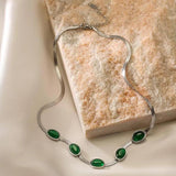 Bohemian Green Crystal Zircon Choker Necklace