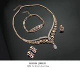 4-Piece Necklace Ring Earrings Set for Weddings and Parties