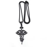 Lotus Flower Pendant Necklace Stainless Steel Yoga Chakra Necklaces