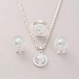 Ethiopian Silver Eye Jewelry Set Necklace Earrings Ring