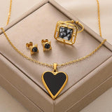 Stainless Steel Natural Stone Jewelry Set for Women