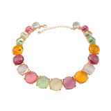 Colorful Resin Choker Necklace Earrings Set