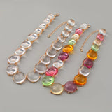 Colorful Resin Choker Necklace Earrings Set