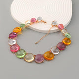 Colorful Resin Choker Necklace Earrings Set