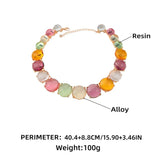 Colorful Resin Choker Necklace Earrings Set