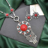 Bohemian Stone Vintage Alloy Tassels Jewelry Set