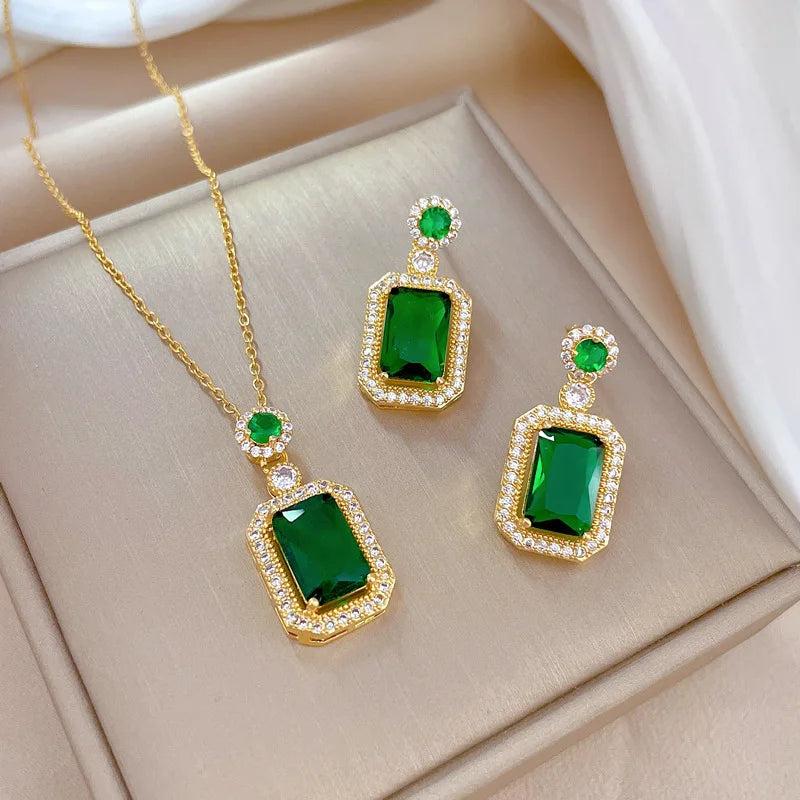 Flower Zircon Jewelry Set for Women Anniversary Accessories