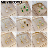 Flower Zircon Jewelry Set for Women Anniversary Accessories